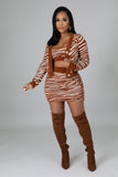 3pc Wild Fuzz Skirt Set