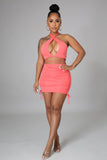 Coral Babe Skirt Set