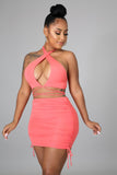 Coral Babe Skirt Set