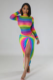 Colorful Vision Bodysuit Skirt Set