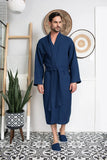 Waffle Spa Bathrobe for Men -  Absorbent, Lightweight