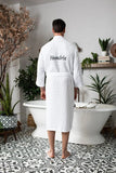 Waffle Spa Bathrobe for Men -  Absorbent, Lightweight