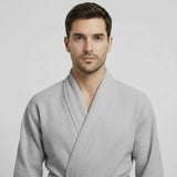 Waffle Spa Bathrobe for Men -  Absorbent, Lightweight