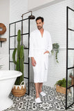 Waffle Spa Bathrobe for Men -  Absorbent, Lightweight