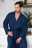 Waffle Spa Bathrobe for Men -  Absorbent, Lightweight