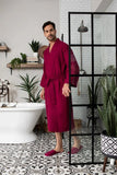 Waffle Spa Bathrobe for Men -  Absorbent, Lightweight