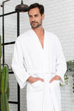 Waffle Spa Bathrobe for Men -  Absorbent, Lightweight