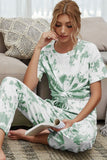 Tie-Dye Tee and Drawstring Waist Joggers Lounge Set - OmniGlitz 