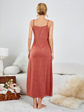Scoop Neck Spaghetti Strap Night Dress - OmniGlitz 