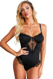 Spaghetti Strap Backless Leopard Printed Teddy - OmniGlitz 