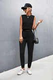 Sleeveless Top and Joggers Set - OmniGlitz 