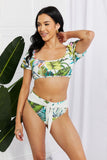 Marina West Swim Vacay Ready Puff Sleeve Bikini in Floral - OmniGlitz 