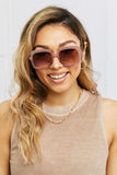 Square Metal-Plastic Hybrid Temple Sunglasses - OmniGlitz 