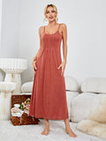 Scoop Neck Spaghetti Strap Night Dress - OmniGlitz 