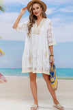 Tassel Spliced Lace Cover Up - OmniGlitz 