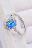 Opal and Zircon 925 Sterling Silver Ring - OmniGlitz 