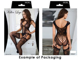 Corset Open Work Fishnet Bodystocking - OmniGlitz 