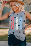 Star Print USA Slit Tank - OmniGlitz 