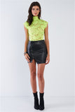 Lace Collared Short Sleeve Bodysuit - OmniGlitz 