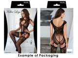 Halter Neck Ripped Fishnet Bodystocking with Thong - OmniGlitz 
