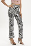 Zebra Print Straight Leg Pants - OmniGlitz 