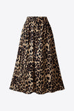 Plus Size Leopard Print Midi Skirt - OmniGlitz 