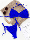 Frill Trill Halter Neck Bikini Set - OmniGlitz 