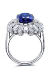 5 Carat Lab-Grown Sapphire Flower Shape Ring - OmniGlitz 