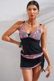 Leopard Plunge Two-Piece Swimsuit - OmniGlitz 