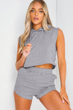 Hooded Crop Top & Pocketed Shorts Set - OmniGlitz 