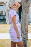 Women Tie-Dye Belted T-Shirt Dress - OmniGlitz 