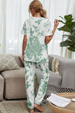 Tie-Dye Tee and Drawstring Waist Joggers Lounge Set - OmniGlitz 