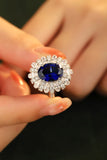 5 Carat Lab-Grown Sapphire Flower Shape Ring - OmniGlitz 