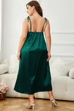 Plus Size Tie-Shoulder Midi Night Dress - OmniGlitz 