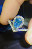 1 Carat Pear Shape Moissanite Heart Ring - OmniGlitz 