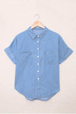 Button Front Collared Short Sleeve Shirt - OmniGlitz 