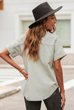 Button Front Collared Short Sleeve Shirt - OmniGlitz 
