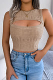 Cutout Sleeveless Knit Top - OmniGlitz 