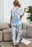 Tie-Dye Tee and Drawstring Waist Joggers Lounge Set - OmniGlitz 