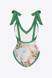 Floral V-Neck Two-Piece Swim Set - OmniGlitz 