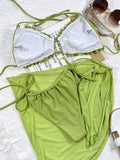 Frill Trill Halter Neck Three-Piece Swim Set - OmniGlitz 