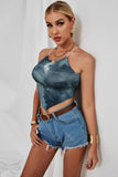 Tie-Dye Halter Neck Point Hem Top - OmniGlitz 