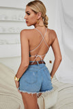 Tie-Dye Halter Neck Point Hem Top - OmniGlitz 