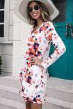 Rainbow Checker Twisted Long Sleeve Dress - OmniGlitz 