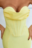 Seam Detail Strapless Sweetheart Neck Dress - OmniGlitz 