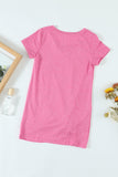Girls Twisted V-Neck Short Sleeve Dress - OmniGlitz 