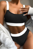 Color Block Scoop Neck Bikini Set - OmniGlitz 
