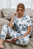 Tie-Dye Tee and Drawstring Waist Joggers Lounge Set - OmniGlitz 