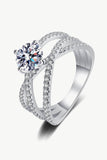 1 Carat Moissanite Crisscross Ring - OmniGlitz 