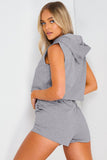 Hooded Crop Top & Pocketed Shorts Set - OmniGlitz 